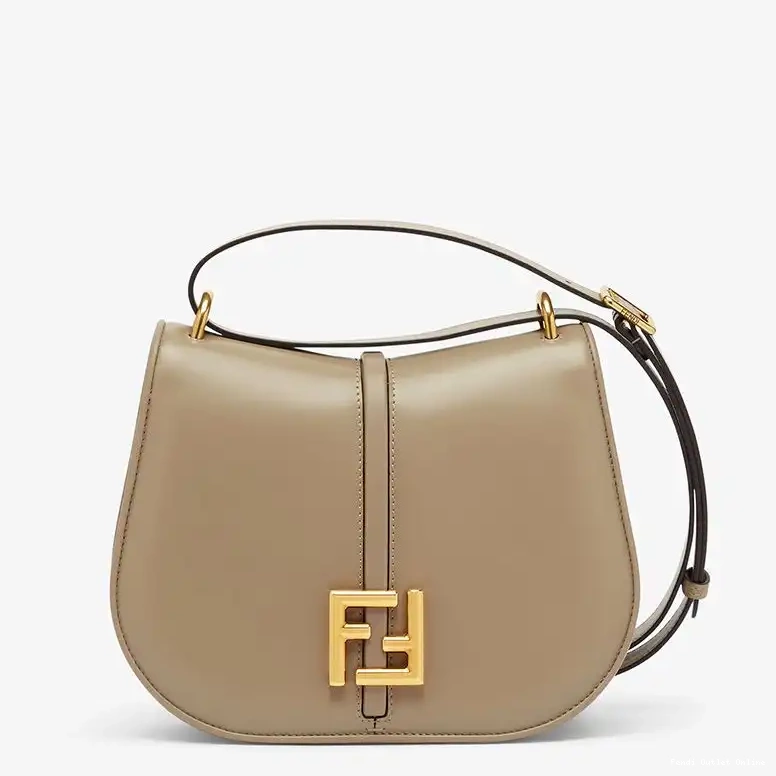 Affordable C'mon Leather Medium Fendi Calf Bag In Grey 0513